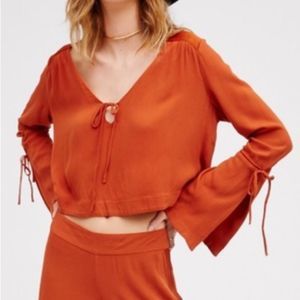 NWT Free People Shibuya Bell Sleeve Top Size 4